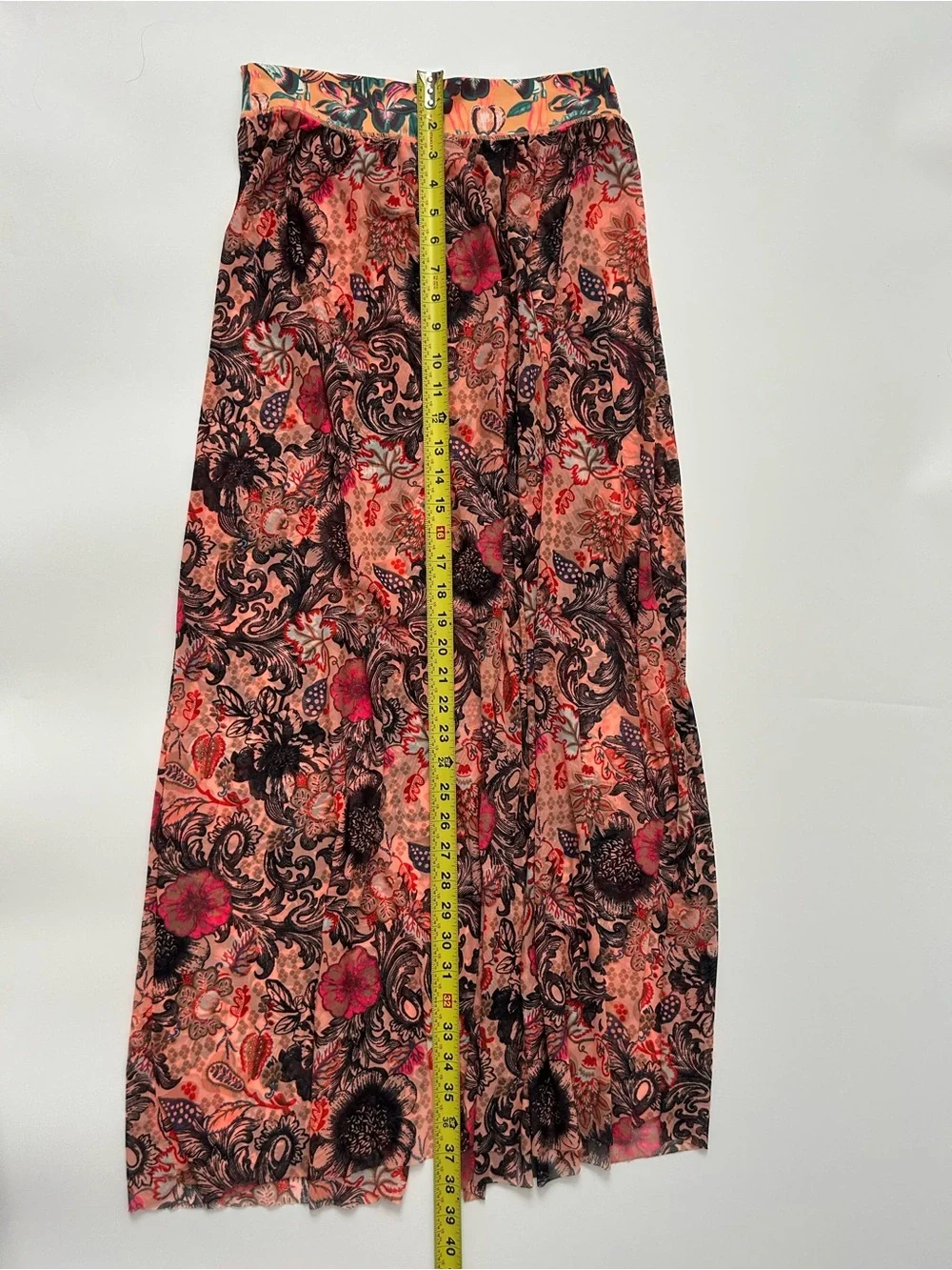 Maaji Citron N Roll Cover Up Maxi Skirt Mesh Slit Beach Swim Resort Sheer Medium